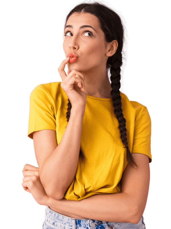 Woman is want to ask a question about SEO and digital marketing for her business