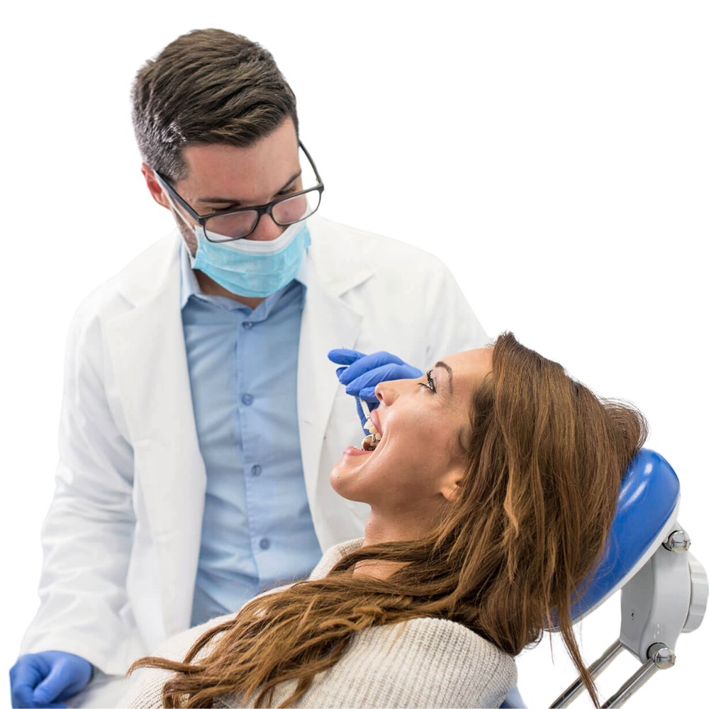 Patient in dental office