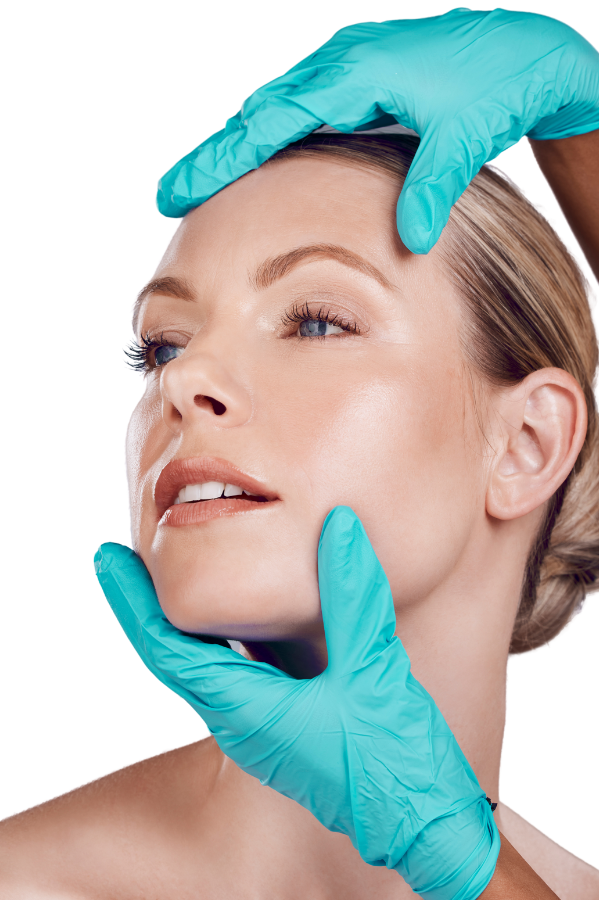 woman after facelift