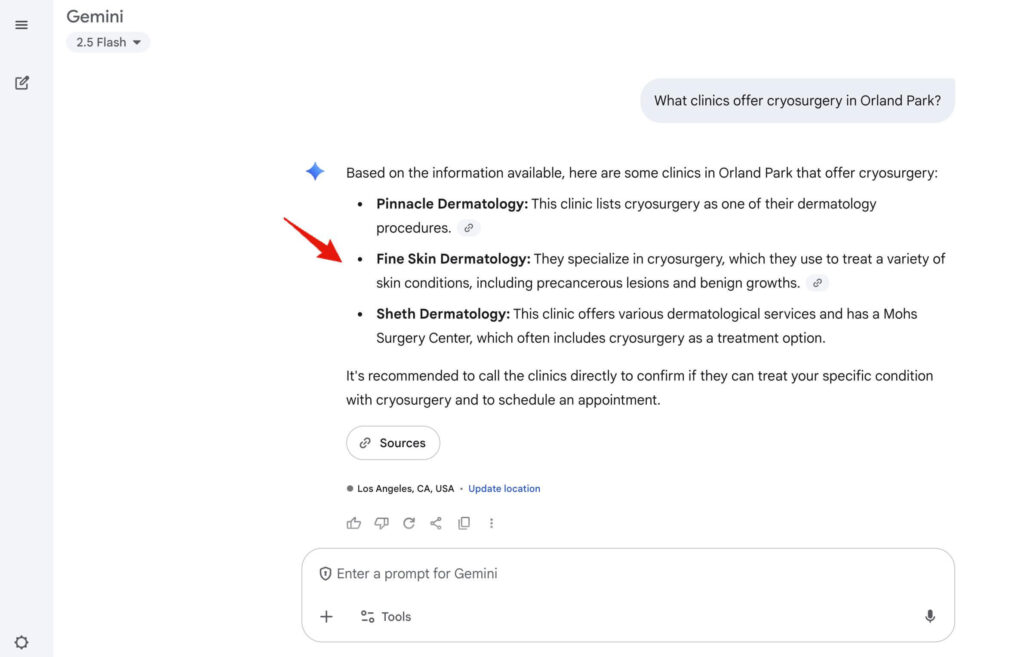 dermatology ai visibility proof in gemini