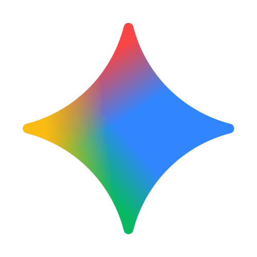 Abstract star-shaped logo with a gradient of red, yellow, green, and blue colors, symbolizing a digital or technological theme.